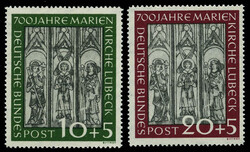 Marienkirche 1951, postfrischer Prachtsatz. Mi. 220,-€